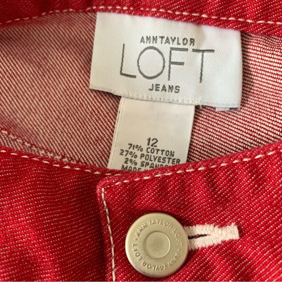 Ann Taylor Loft Wide Leg Cropped Jeans Size 12 - Picture 3 of 5